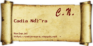 Cadia Nóra névjegykártya